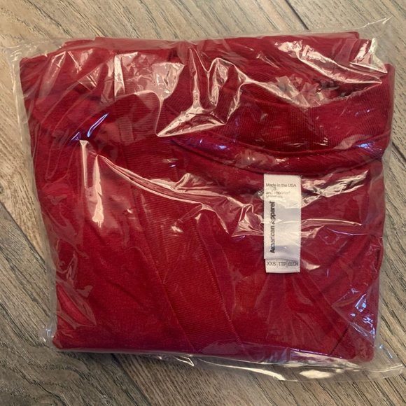 NWT AMERICAN APPAREL FINE JERSEY SHORT SLEEVE V-NECK T-SHIRT CRANBERRY XXS, MED. - Picture 5 of 8